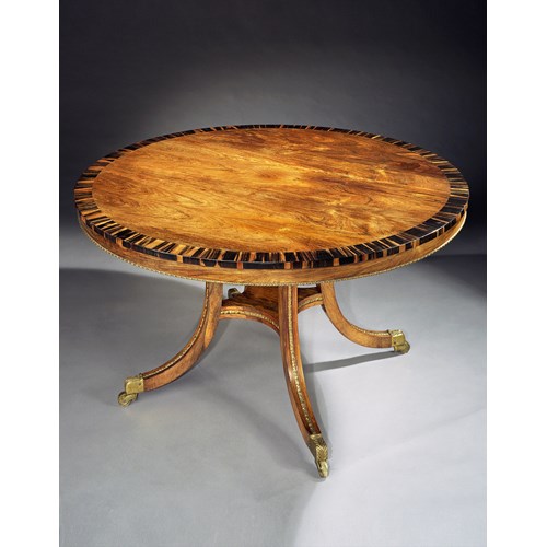 A REGENCY BRASS MOUNTED ROSEWOOD CENTRE TABLE ATTRIBUTED TO GILLOWS